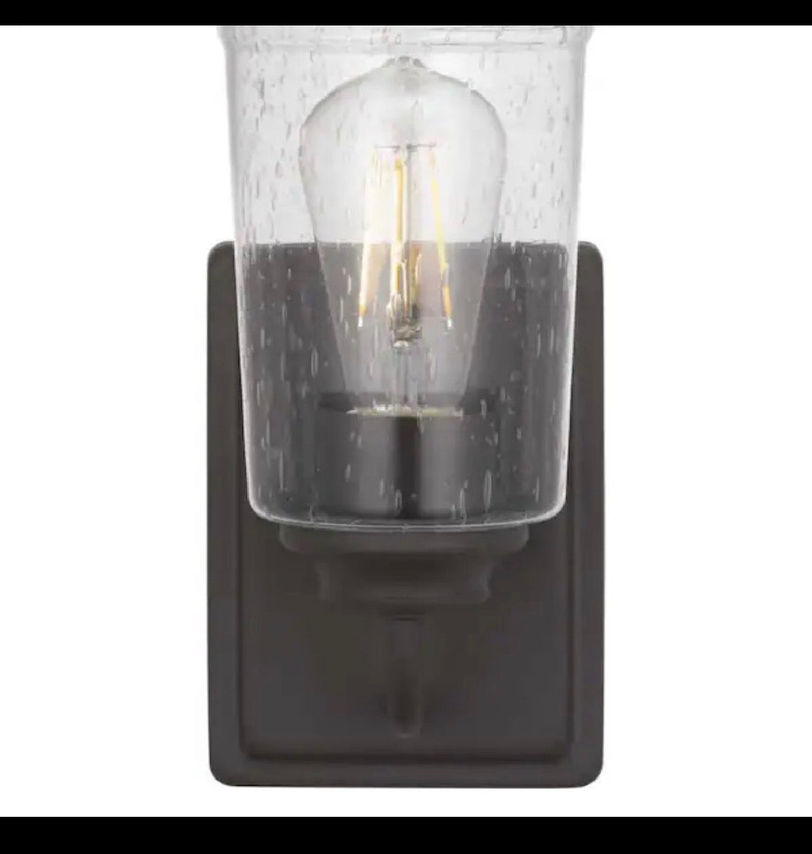 Evangeline 4.5 in. 1-Light Modern Bronze Indoor Wall Farmhouse Sconce with Clear Seeded Glass Shade