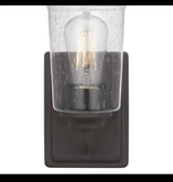 Evangeline 4.5 in. 1-Light Modern Bronze Indoor Wall Farmhouse Sconce with Clear Seeded Glass Shade