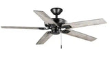 Bayfield 52 in. Indoor Matte Black Dry Rated Downrod Ceiling Fan with 5 Reversible Blades