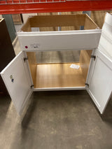 Westfield Feather White Shaker Stock Sink Base Kitchen Cabinet (30 in. W x 23.75 in. D x 35 in. H)