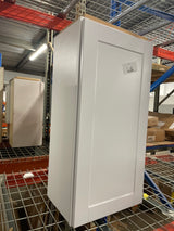 Satin White Shaker Stock Assembled Wall Kitchen Cabinet (15 in. x 36 in. x 12 in.)