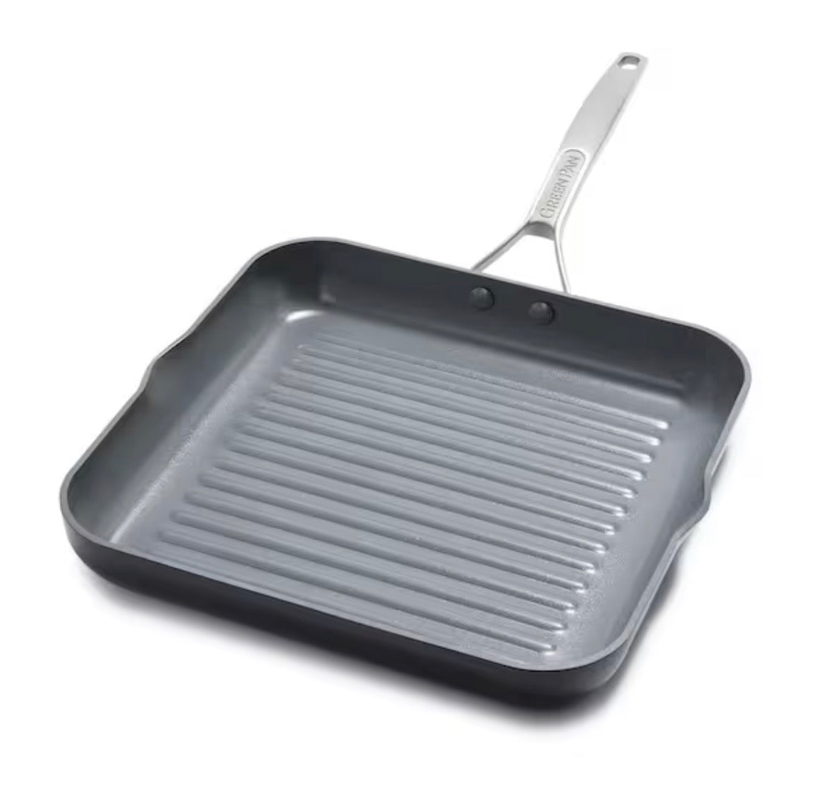 Paris Pro 11 in. Aluminum Non Stick Ceramic Square Frying Pan Grill Pan