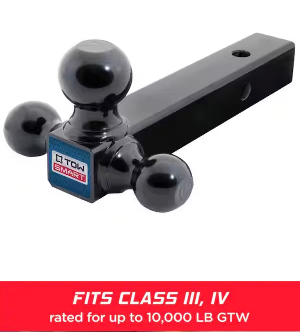 Class 3 Up to 10,000 lb. 1-7/8 in., 2 in, and 2-5/16 in. Ball Diameters TriBall Adjustable Trailer Hitch Ball Mount