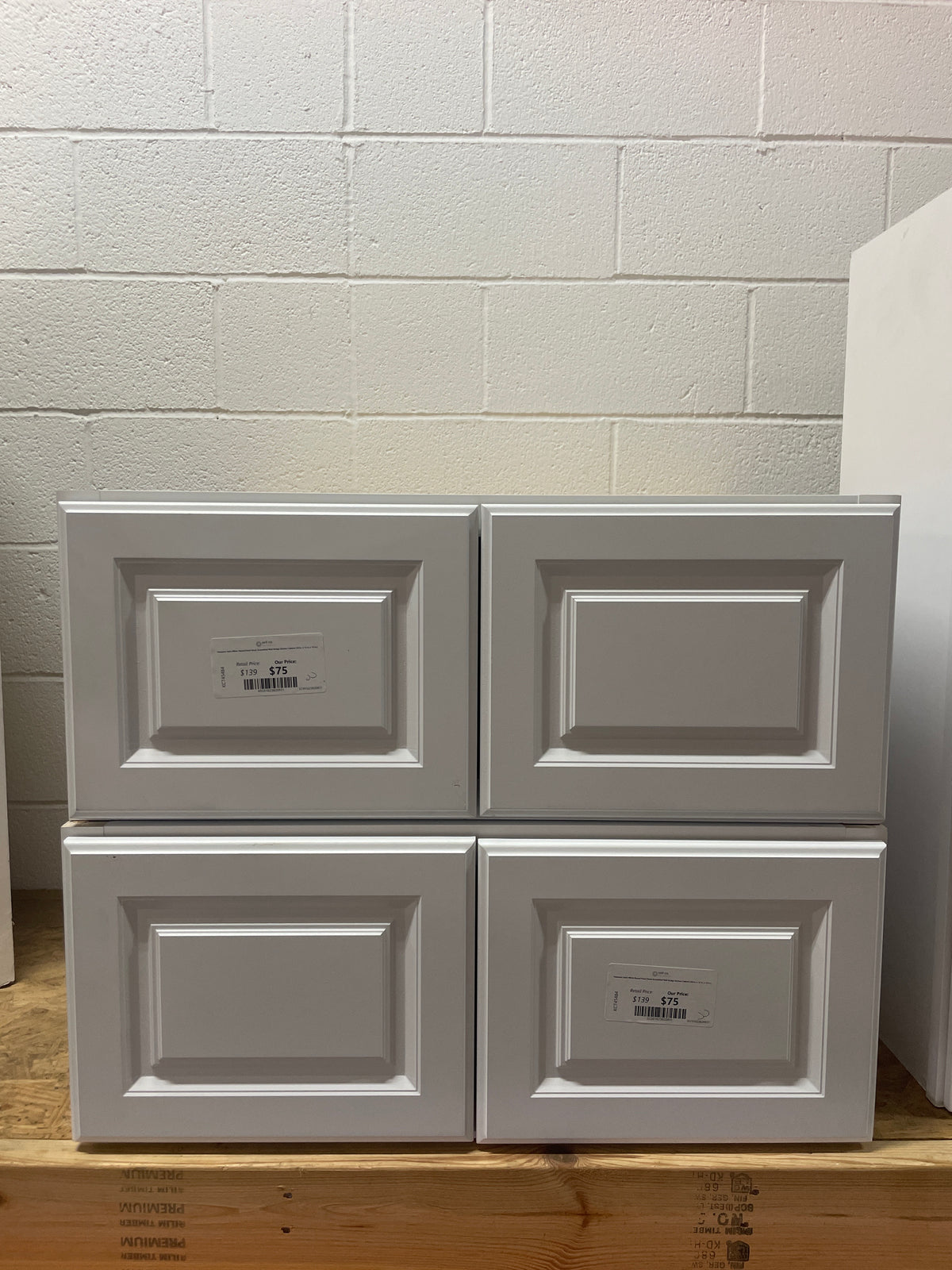 Hampton Satin White Raised Panel Stock Assembled Wall Bridge Kitchen Cabinet (30 in. x 12 in. x 12 in.)