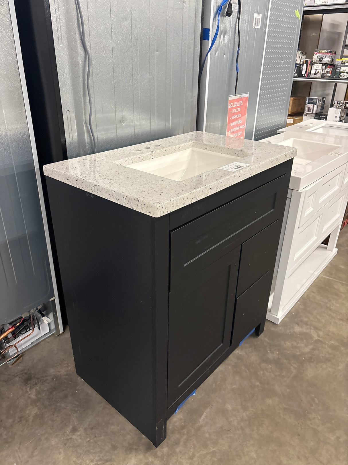 Clady 31 in. Single Sink Matte Black Bath Vanity with White Cultured Marble Top (Comes with 1 Free Toilet or Mirror Valued Up to $100)
