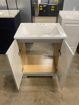 24 in. W x 19 in. D x 33 in. H Single Sink Freestanding Bath Vanity in Pearl Gray with White Cultured Marble Top
