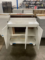 Oakley 37 in. Single Sink White Bath Vanity with White Cultured Marble Top (Assembled)