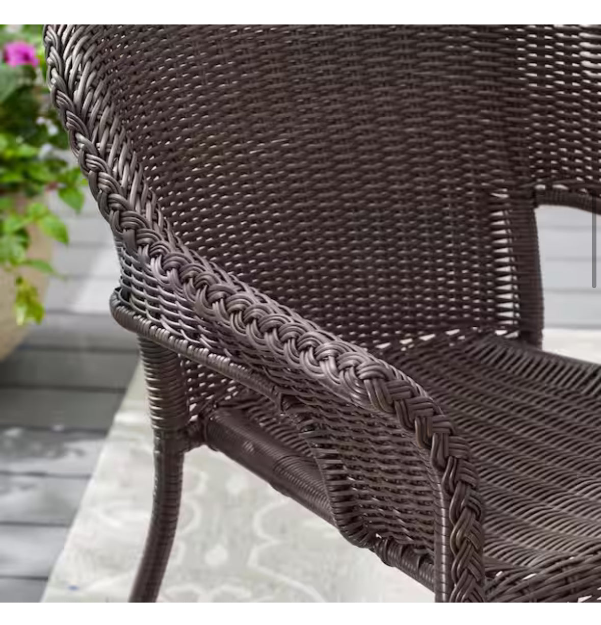 Emerald View Brown Wicker Outdoor Stack Lounge Chair