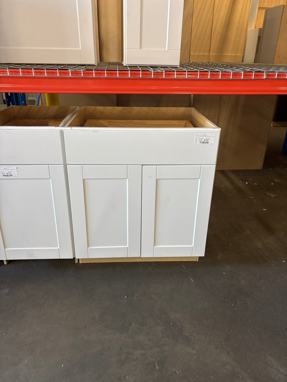 Shaker Satin White Stock Assembled Base Kitchen Cabinet with Ball-Bearing Drawer Glides (30 in. x 34.5 in. x 24 in.)