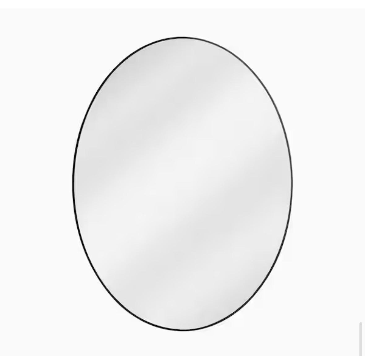 20 in. x 28 in. Oval Black Classic Aluminum Alloy Framed Wall Mirror