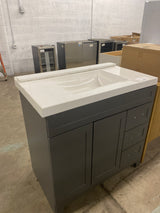 Thornbriar 36 in. W x 22 in. D x 34 in. H Bath Vanity Cabinet with Top in Cement