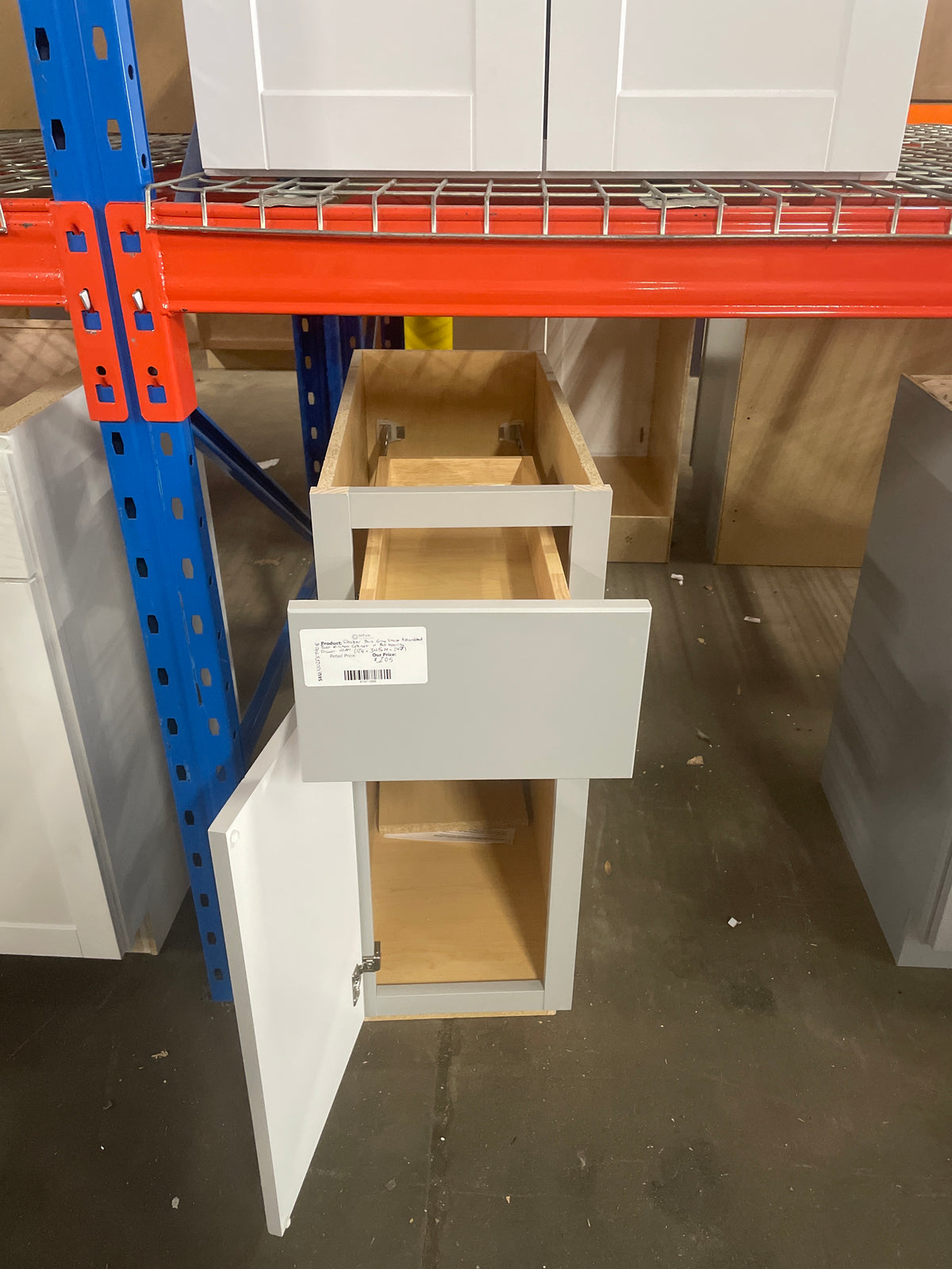 Shaker Dove Gray Stock Assembled Base Kitchen Cabinet with Ball-Bearing Drawer Glides (12 in. x 34.5 in. x 24 in.)