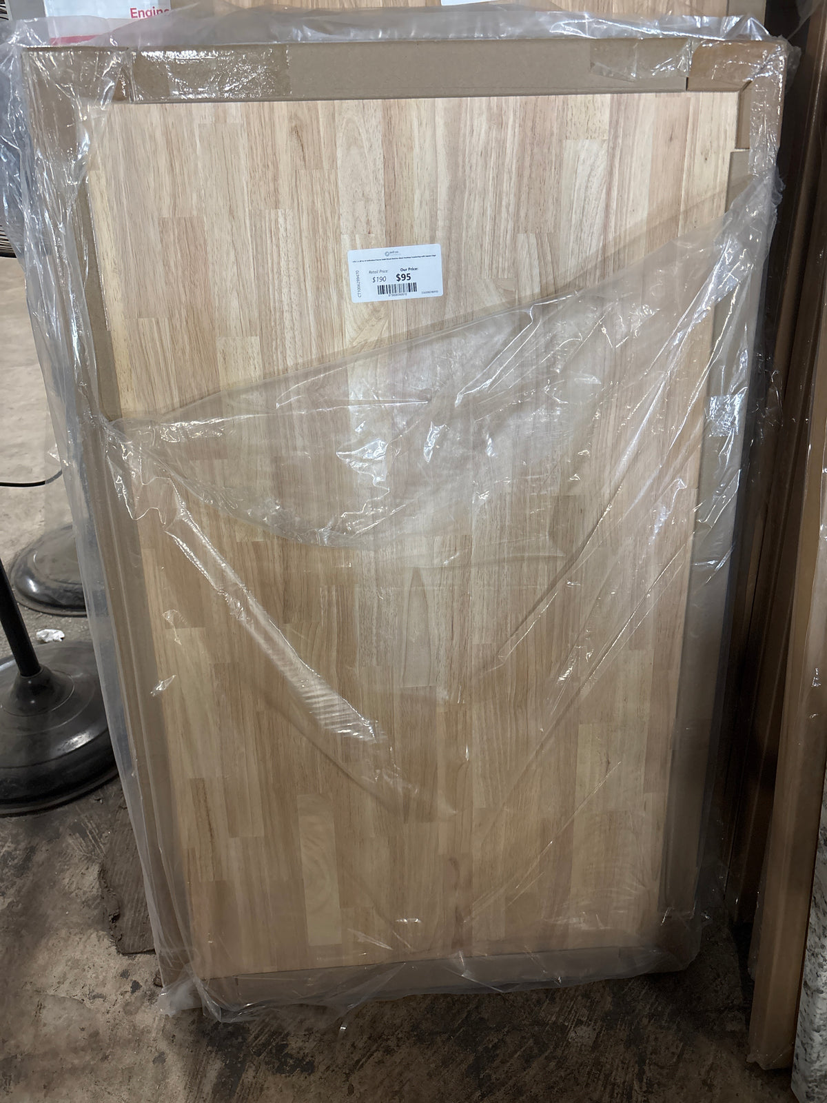 4 ft. L x 30 in. D Unfinished Hevea Solid Wood Butcher Block Desktop Countertop with Square Edge