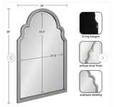 Hogan 24.00 in. W x 36.00 in. H Silver Arch Modern Framed Decorative Wall Mirror