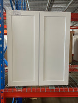 Shaker 30 in. W x 12 in. D x 36 in. H Assembled Wall Kitchen Cabinet in Satin White  NV