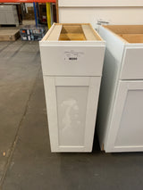 Courtland Shaker Assembled 12 in. x 34.5 in. x 24 in. Stock Base Kitchen Cabinet in Polar White Finish