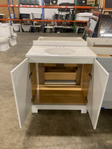 Everdean 31 in. W x 19 in. D x 34 in. H Single Sink Freestanding Bath Vanity in White with White Cultured Marble Top