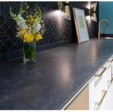 8 ft. L x 25 in. D Engineered Composite Countertop in Black Amani with Satin Finish