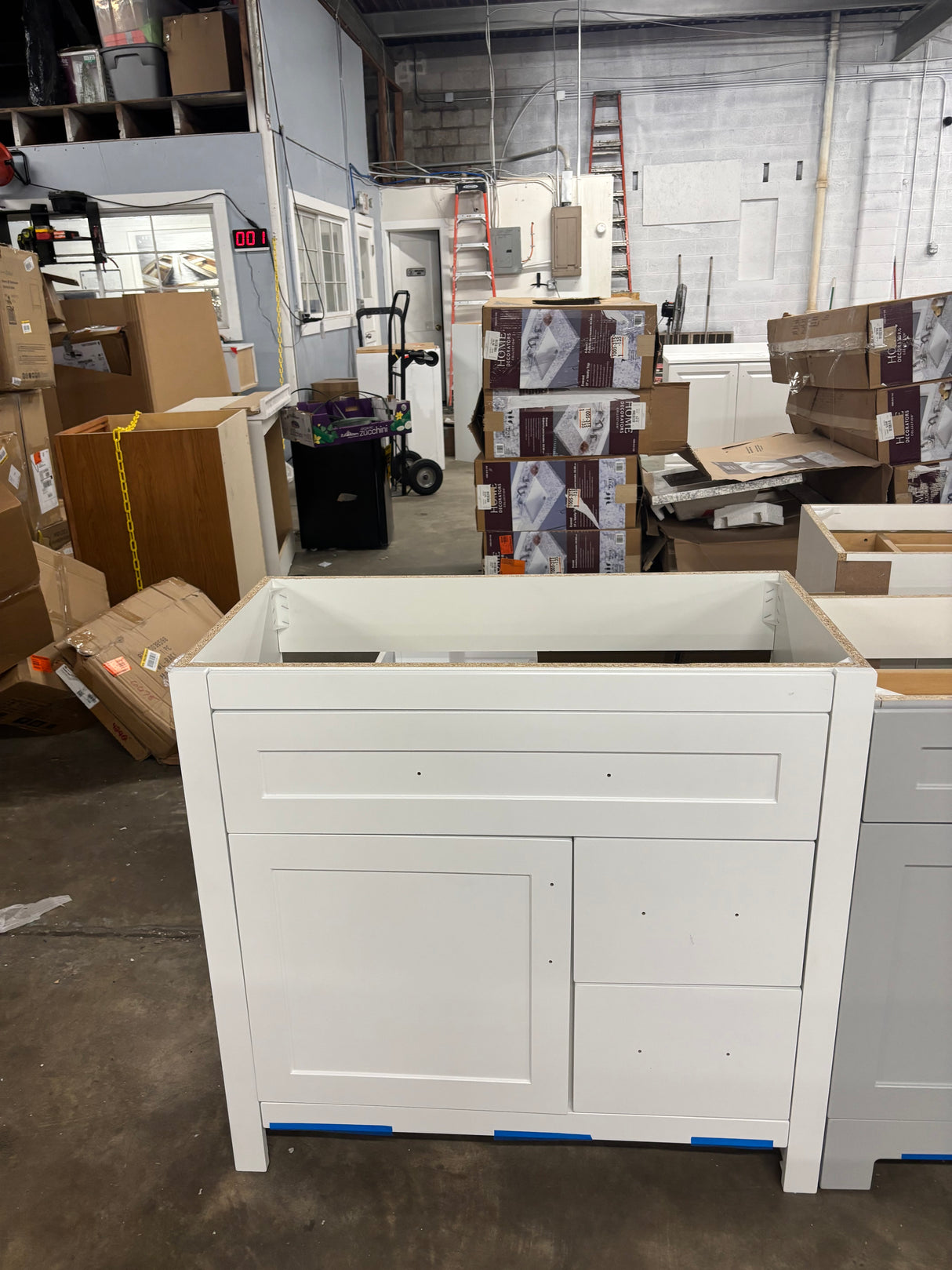 Clady 37 in. W x 19 in. D x 35 in. H Single Sink Freestanding Bath Vanity in White without Top