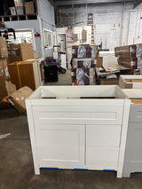 Clady 37 in. W x 19 in. D x 35 in. H Single Sink Freestanding Bath Vanity in White without Top
