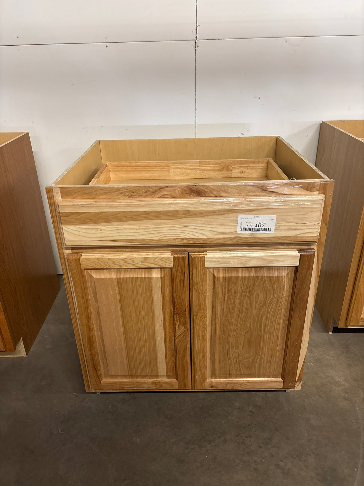 Hampton 30 in. W x 24 in. D x 34.5 in. H Assembled Base Cabinet in Natural Hickory