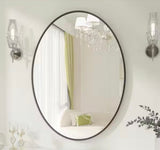 20 in. x 28 in. Oval Black Classic Aluminum Alloy Framed Wall Mirror