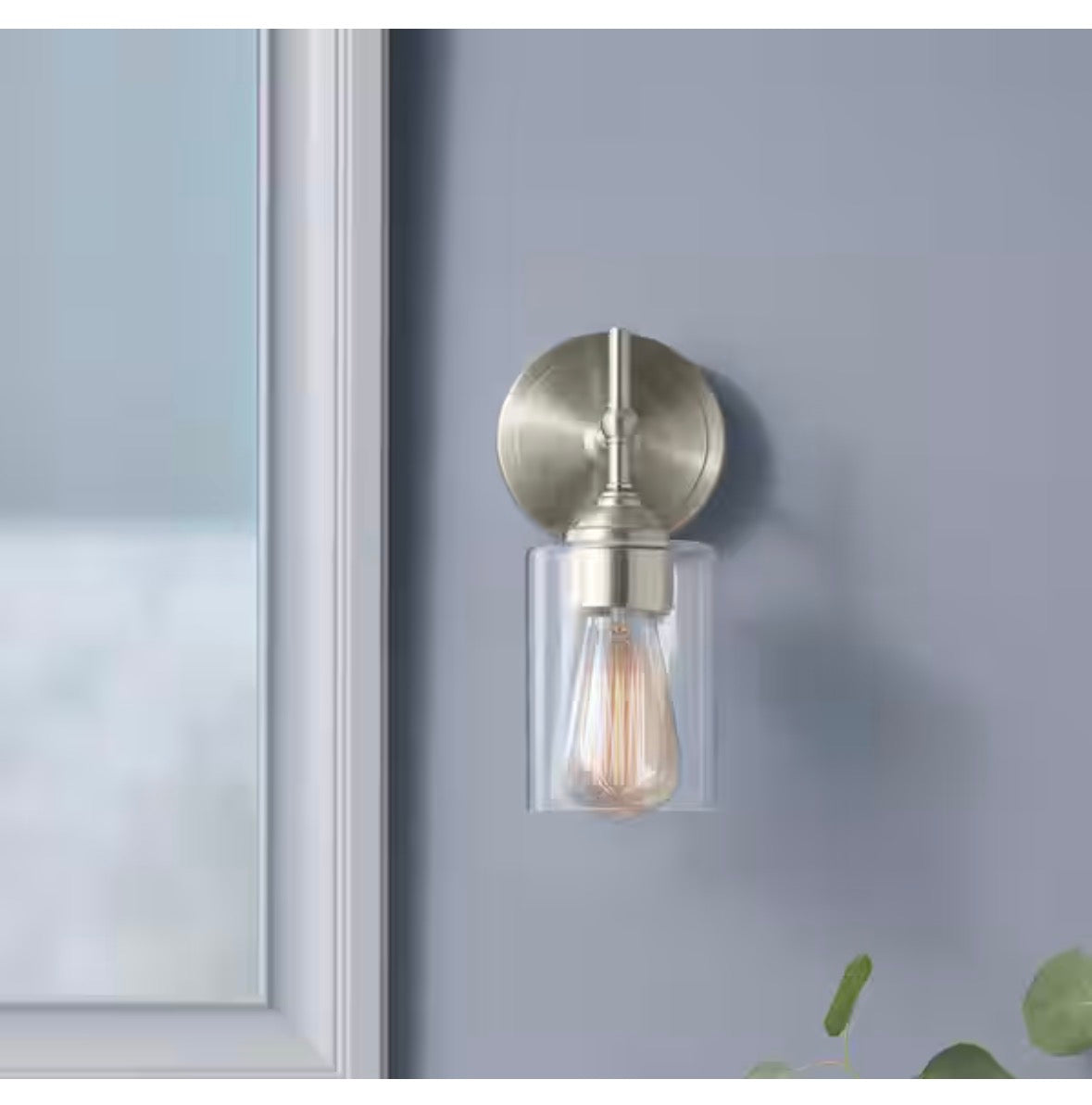Ayelen 1-Light Brushed Nickel Indoor Wall Sconce, Modern Wall Light