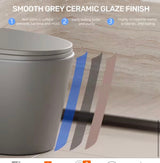 Power Flush One-Piece 1.1/1.6 GPF Dual Flush Elongated 15.1 in in. Toilet in Light Gray, Slow-Close Seat Included