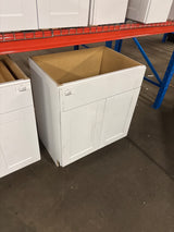 Shaker 30 in. W x 21 in. D x 34.5 in. H Assembled Bath Sink Base Cabinet in Satin White