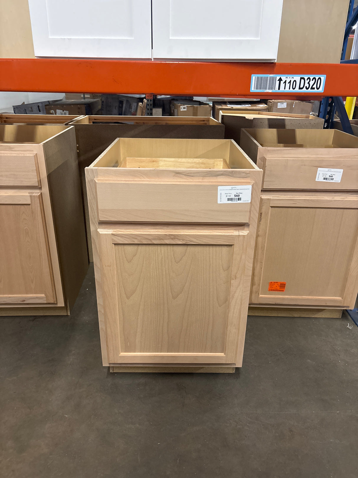 21 in. W x 24 in. D x 34.5 in. H Assembled Base Kitchen Cabinet in Unfinished with Recessed Panel