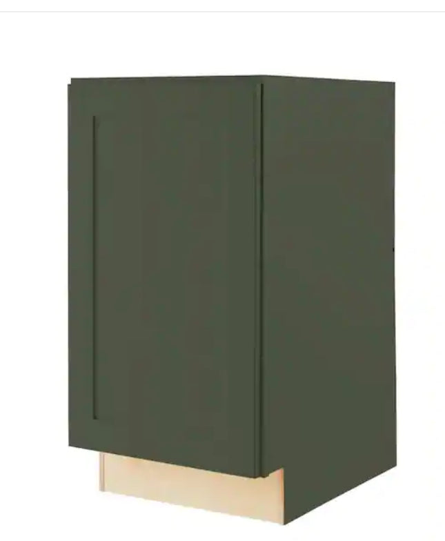 Avondale 18 in. W x 24 in. D x 34.5 in. H Ready to Assemble Plywood Shaker Trash Can Kitchen Cabinet in Fern Green