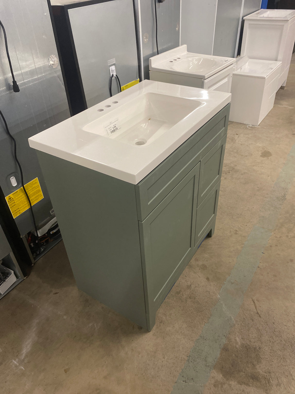 Chasbury 31 in. Single Sink Palm Green Bath Vanity with White Cultured Marble Top (Assembled)