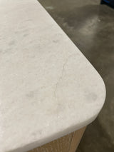 Cindybella 48 in. Single Sink Natural Bath Vanity with White Marble Top