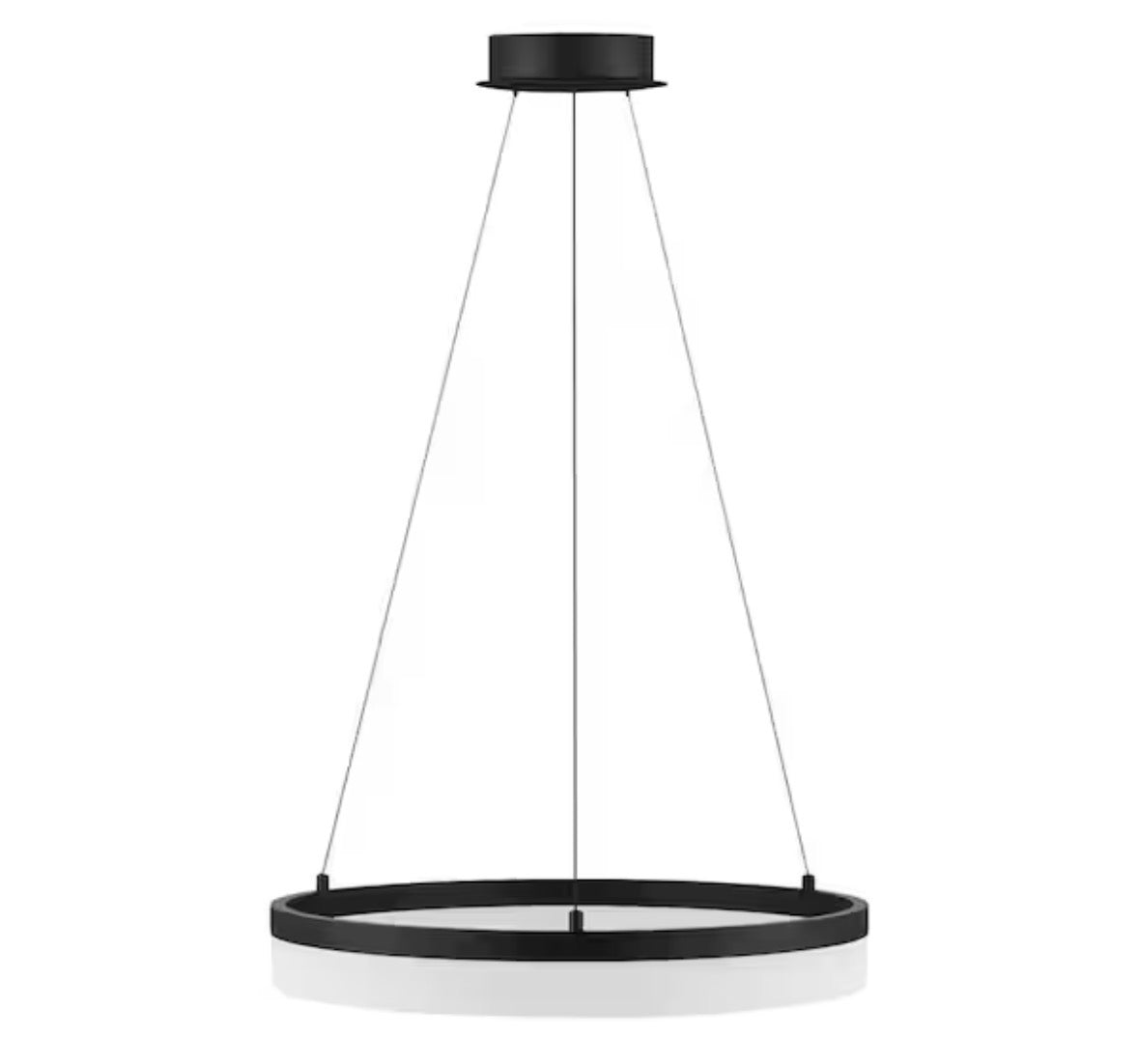 Kipling 35-Watt Black Modern Integrated LED Pendant Light with Frosted Acrylic Shade