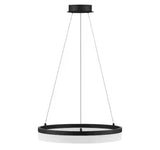 Kipling 35-Watt Black Modern Integrated LED Pendant Light with Frosted Acrylic Shade