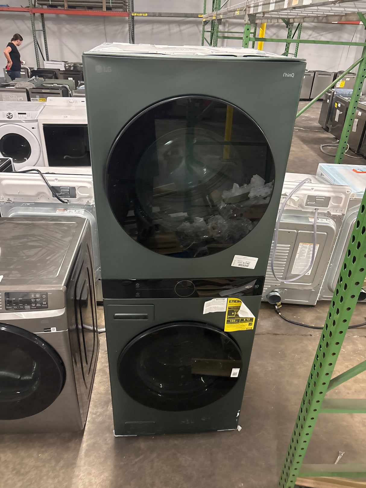 LG WashTower Single Unit ELECTRIC with Center Control 4.5 cu. ft. Front Load Washer and 7.4 cu. ft. Dryer with TurboSteam