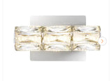 Keighley Integrated LED Chrome and Crystal Indoor Wall Sconce Light Fixture