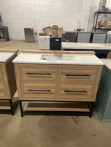 Corley 42 in. W x 19 in. D x 34.50 in. H Bath Vanity in Natural Oak with White Cultured Marble Top