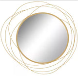 25.6 in. W x 25.6 in. H Round Metal Gold Mirror