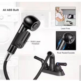 8 in. H x 10.1 in. W x 9.8 in. D Matte Black Utility Sink Faucet, Laundry Room Faucet with Pull Out Sprayer