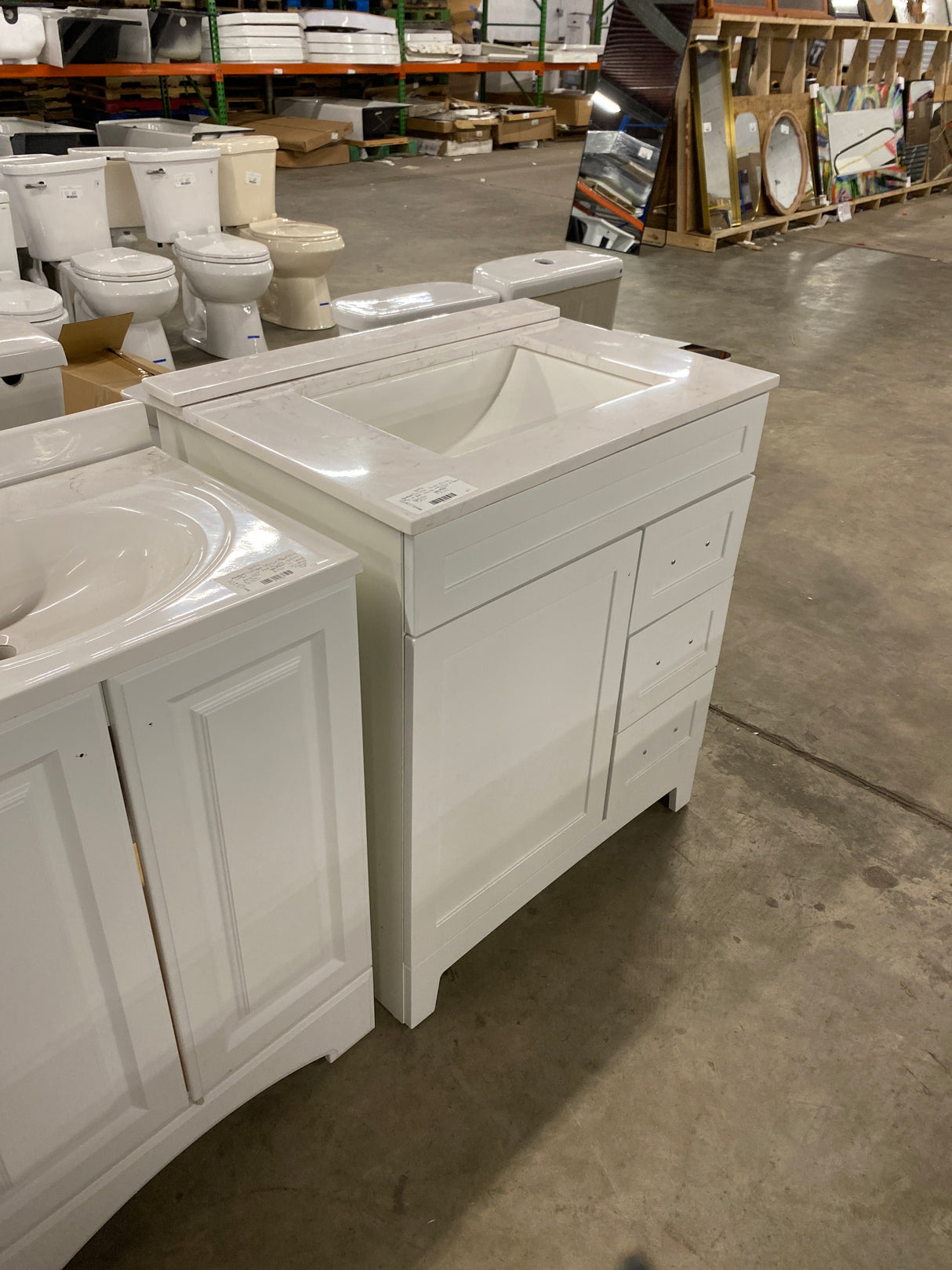 Thornbriar 30 in. W x 22 in. D x 34 in. H Bath Vanity Cabinet with Top in Polar White