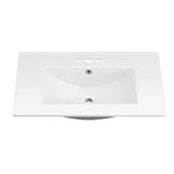 3-Hole 30 in. W x 18.25 in. D Classic Contemporary Rectangular Ceramic Single Sink Basin Vanity Top in White