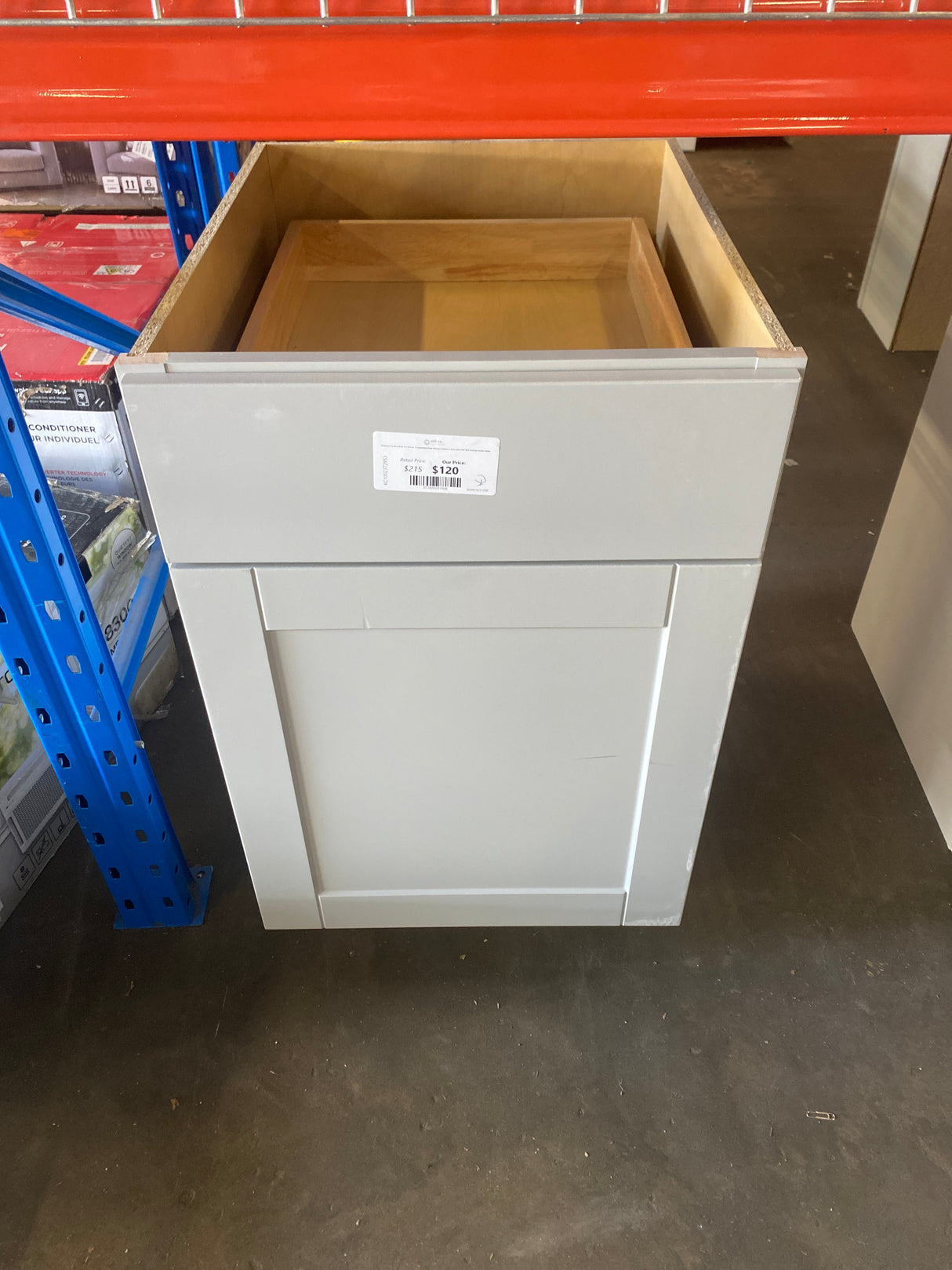 Shaker 21 in. W x 24 in. D x 34.5 in. H Assembled Base Kitchen Cabinet in Dove Gray with Ball-Bearing Drawer Glides