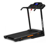 3.5 HP Black and Orange Stainless Steel Foldable Electric Treadmill with 3 Holder, LCD Display and Security Key