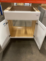 Westfield Feather White Shaker Stock Sink Base Kitchen Cabinet (30 in. W x 23.75 in. D x 35 in. H)