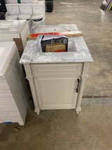 Aberdeen 24 in. Single Sink Greige Bath Vanity with Carrara Marble Top (Assembled)