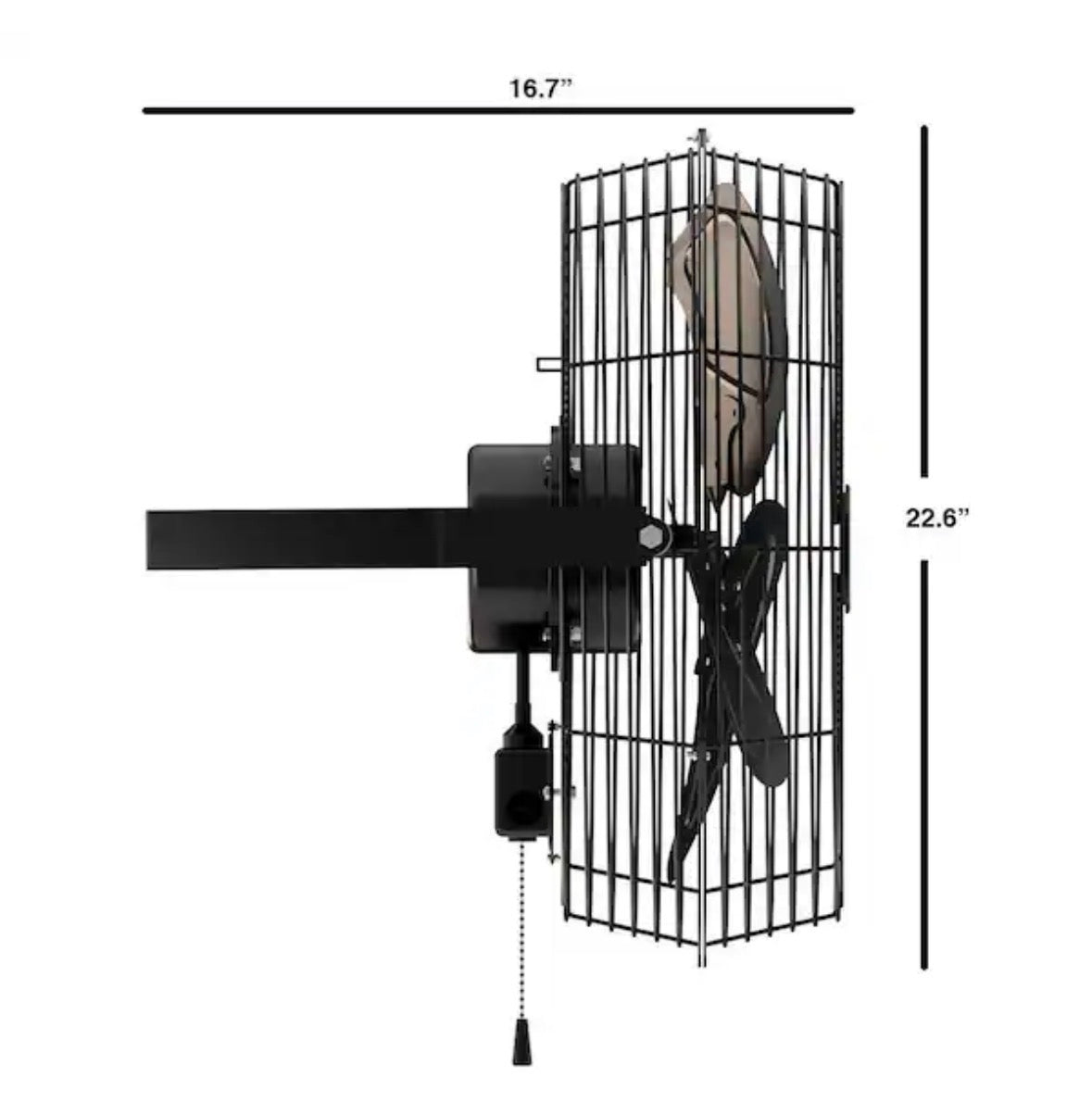18 in. 3-Speed High Velocity Black Wall Mount Fan with 3 Blades