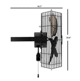 18 in. 3-Speed High Velocity Black Wall Mount Fan with 3 Blades