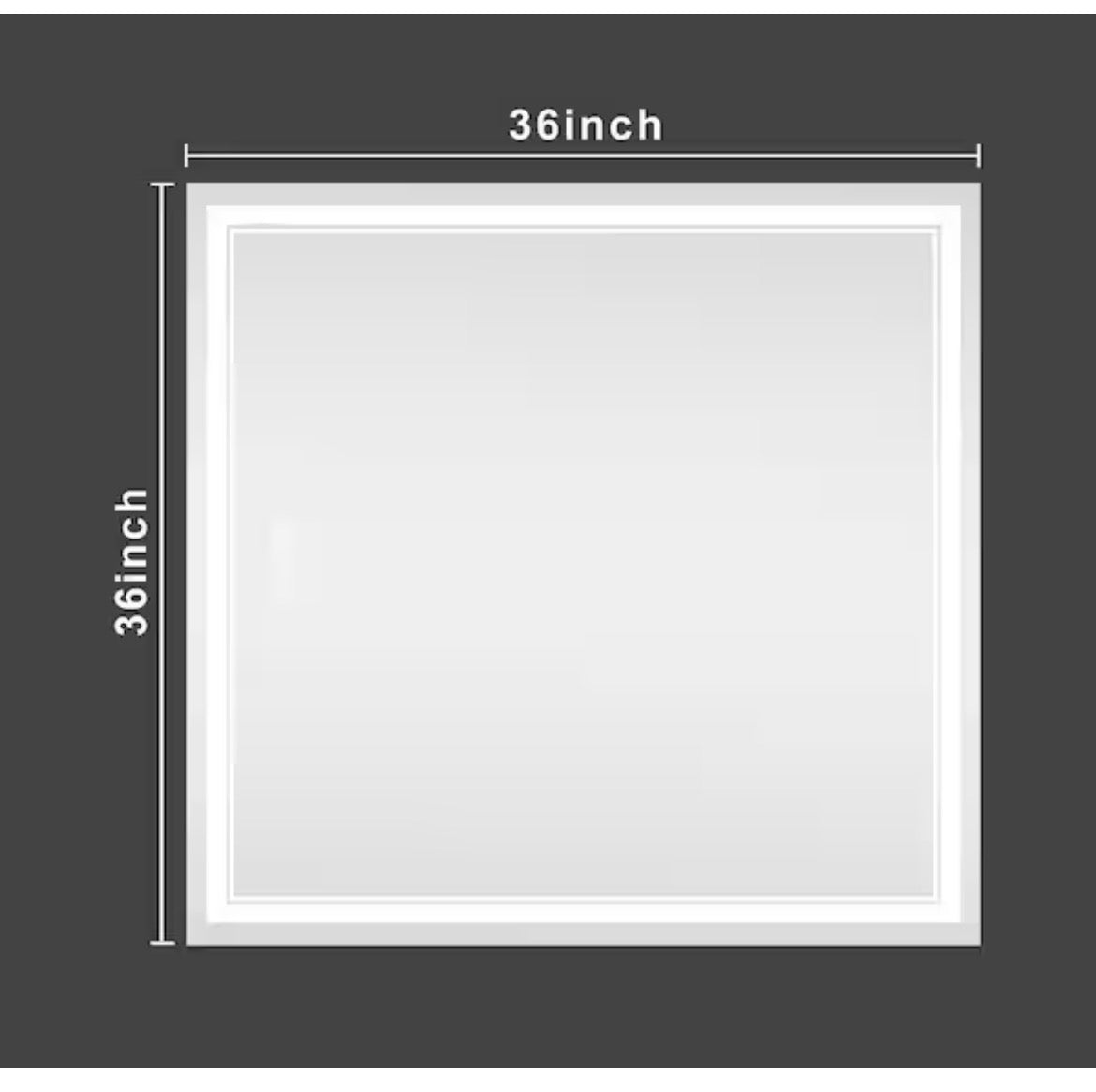 36 in. W x 36 in. H Rectangular Frameless LED Front Light and Backlit Anti-Fog Wall Mirror Bathroom Vanity Mirror