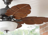 Palm Cove 44 in. Indoor/Outdoor LED Natural Iron Ceiling Fan with Light Kit, Downrod and Reversible Motor